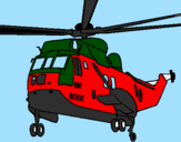 Disegno Elicottero di salvataggio  pitturato su filippobo