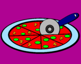 Disegno Pizza pitturato su Ale