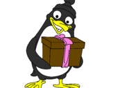 Disegno Pinguino pitturato su letizia