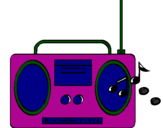 Disegno Radio cassette 2 pitturato su PAOLA E ANDREA
