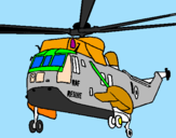 Disegno Elicottero di salvataggio  pitturato su CESARE