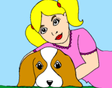 Disegno Bambina che abbraccia il suo cagnolino  pitturato su Martina99