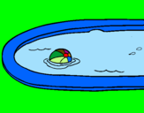 Disegno Palla in piscina pitturato su LORENZO      