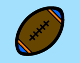 Disegno Pallone da calcio americano II pitturato su anastsa