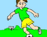 Disegno Giocare a calcio pitturato su chicca