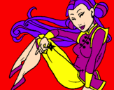 Disegno Principessa ninja  pitturato su vale98
