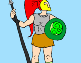 Disegno Guerriero troiano  pitturato su andreat