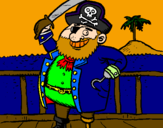 Disegno Pirata a bordo  pitturato su Andrea Malagoli