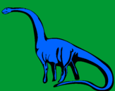 Disegno Mamenchisauro  pitturato su brachiosauro