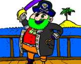 Disegno Pirata a bordo  pitturato su capitan sventura