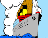 Disegno Nave a vapore pitturato su titanic