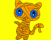Disegno Mummia gatto scaraboechio pitturato su readdoo