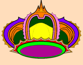 Disegno Corona pitturato su anastsa