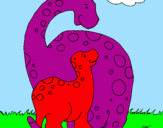 Disegno Dinosauri pitturato su brachiosauro
