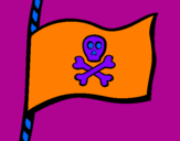 Disegno Bandiera dei pirati pitturato su andrea
