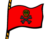 Disegno Bandiera dei pirati pitturato su pirata