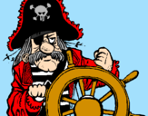 Disegno Capitano dei pirati  pitturato su lorenzo