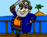 Disegno Pirata a bordo  pitturato su Marvin