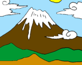 Disegno Monte Fuji pitturato su Mey