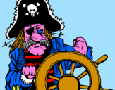 Disegno Capitano dei pirati  pitturato su luca
