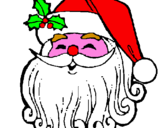 Disegno Faccione Babbo Natale  pitturato su mati