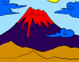 Disegno Monte Fuji pitturato su Silvia