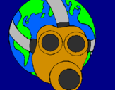 Disegno Terra con maschera anti-gas  pitturato su w roxy