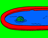 Disegno Palla in piscina pitturato su adriano