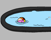 Disegno Palla in piscina pitturato su michelle