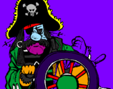 Disegno Capitano dei pirati  pitturato su andtrea fichi