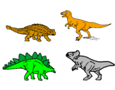 Disegno Dinosauri di terra  pitturato su simone  tassello