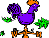 Disegno Banderuole e gallo  pitturato su GIACOMO