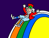 Disegno Folletto nell'arcobaleno  pitturato su michelangelo