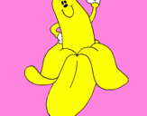 Disegno Banana pitturato su olly
