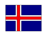 Disegno Norvegia pitturato su bandiera islandese