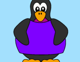 Disegno Pinguino pitturato su UCCELLINO