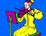 Disegno Dama violinista  pitturato su                  carla