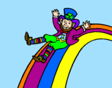 Disegno Folletto nell'arcobaleno  pitturato su AURORA  6