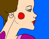 Disegno Profilo di Geisha  pitturato su ilaria