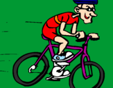 Disegno Ciclismo pitturato su biciclet