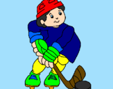Disegno Bambino che gioca a hockey  pitturato su il macchinista