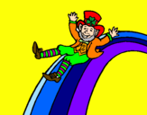 Disegno Folletto nell'arcobaleno  pitturato su beatrice