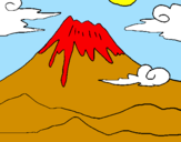 Disegno Monte Fuji pitturato su vincenza