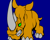 Disegno Rinoceronte II pitturato su dinosauro triceratopo