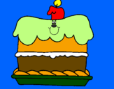 Disegno Torta di compleanno  pitturato su LORENZO ROSARIO RODOLICO