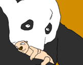 Disegno Orso panda con il suo cucciolo pitturato su alexis98 