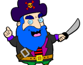 Disegno Pirata pitturato su Capitan Barbablu