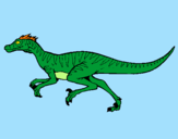 Disegno Velociraptor  pitturato su lince