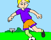 Disegno Giocare a calcio pitturato su Sergio