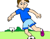 Disegno Giocare a calcio pitturato su rudabeh